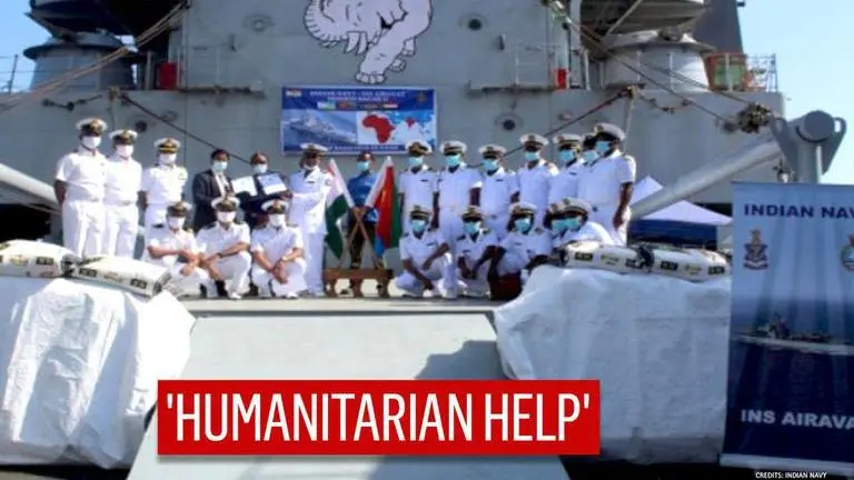 Mission Sagar II: INS Airavat reaches Mombasa Port in Kenya with food aid for South Sudan Mission Sagar II