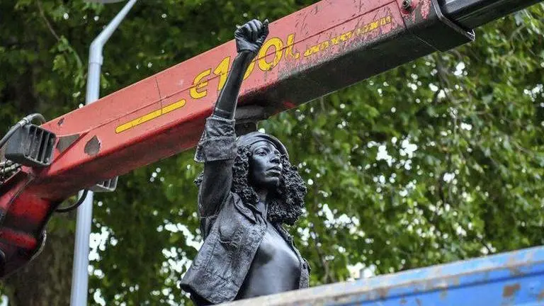 Statue of Black UK protester removed from plinth in Bristol