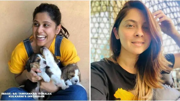 When Sai Tamhankar lifted her 'pact-buddy' Sonalee Kulkarni in air and left fans in splits Sai Tamhankar