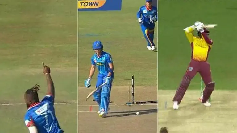After hitting one of the greatest shots ever, Kyle Mayers bowls explosive delivery in SA20 Kyle Mayers, SA20, Dewald Brevis, MI Cape Town, Durban Super Giants, mi cape town vs durban super giants, SA20 2023, kyle mayers dewald brevis, kyle