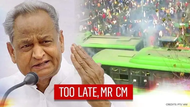 Rajasthan CM Gehlot belatedly urges farmers to maintain peace; gives them optics advice Congress