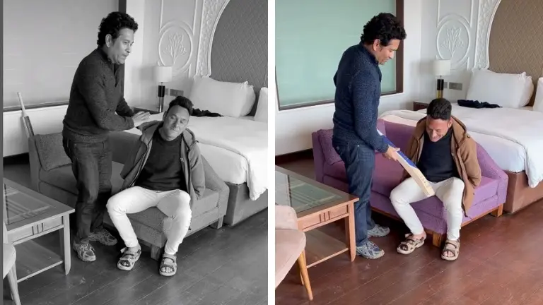 'KEEP INSPIRING': Sachin Tendulkar meets specially-abled cricketer Amir Hussain during Kashmir trip Sachin Tendulkar