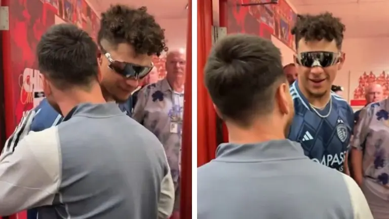 Lionel Messi and Patrick Mahomes unite at Arrowhead Stadium during Inter Miami vs Sporting KC-WATCH Lionel Messi and Patrick Mahomes