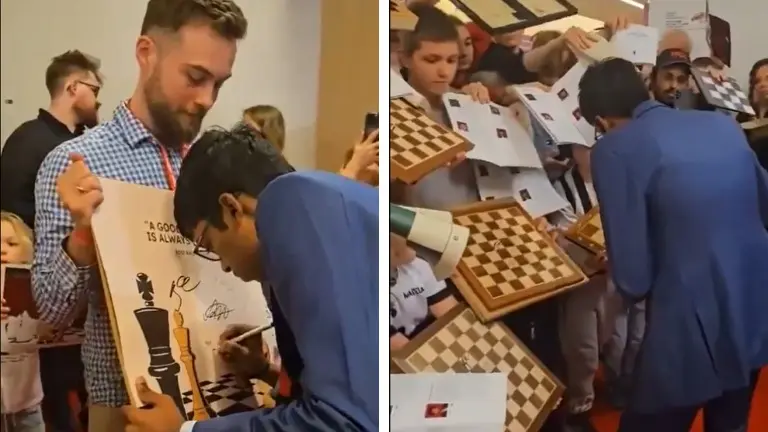'Cricket is not everything': Foreign kids line up to get Praggnanandhaa and Vaishali's autographs Praggnanandhaa