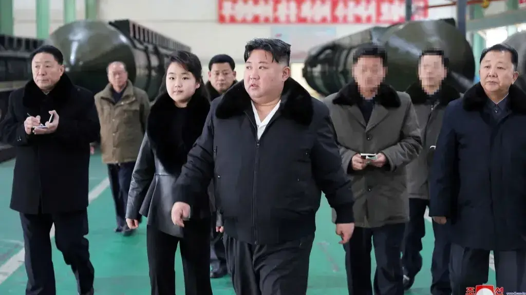 Kim Jong Un and daughter don matching outfits in visit to military production plant
