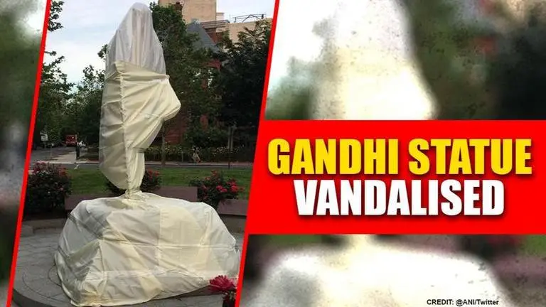 Gandhi statue outside Indian Embassy in US desecrated amid Black Lives Matter protest Mahatma Gandhi