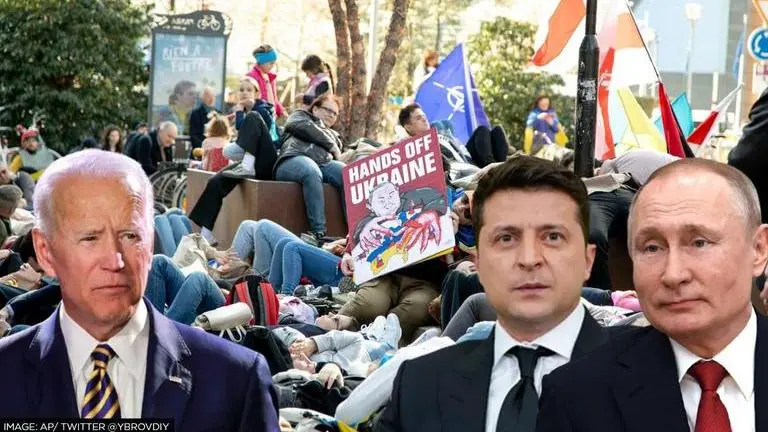 Ukrainian protesters in Brussels demand fighter jets for Kyiv, sanctions against Moscow Ukrainians