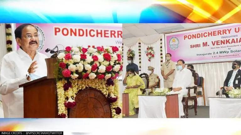 VP Venkaiah Naidu inaugurates 2.4 megawatt solar power plant; urges need for solar cells VP Venkaiah Naidu
