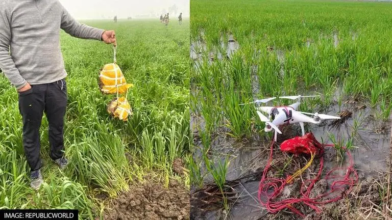 Punjab: BSF recovers 8 kg heroin dropped via drones near Indo-Pakistan border in Amritsar BSF recovers drone and heroin
