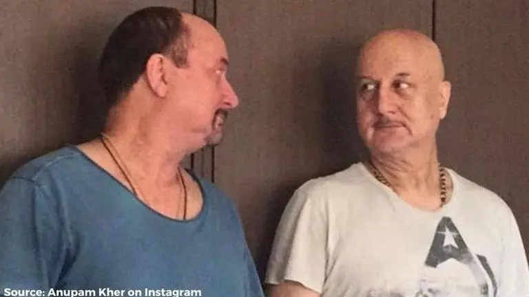 Anupam Kher wishes brother Raju Kher with a rare family photo; see pic Anupam Kher