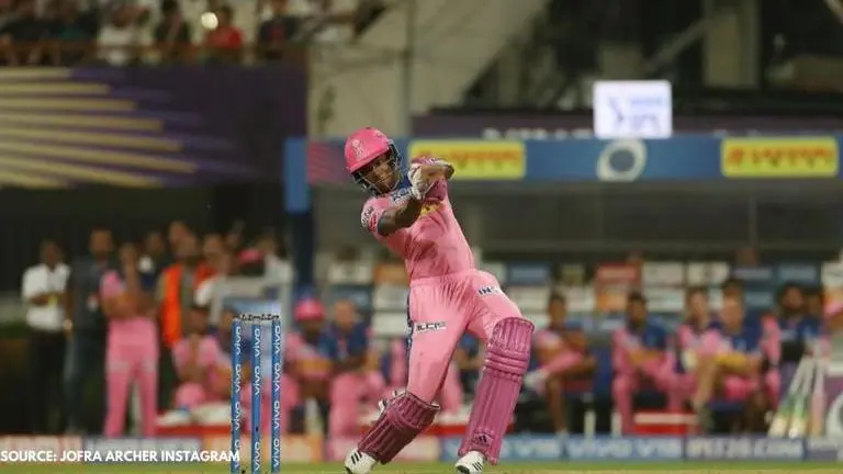 Jofra Archer hits 4 sixes in 2 balls, smashes Lungi Ngidi for 30 runs in the final over rajasthan vs chennai