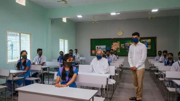 CM interacts with school students in smart classroom in Odisha’s Hinjili Naveen Patnaik