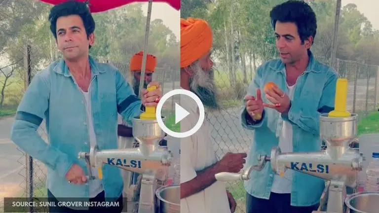 WATCH: Sunil Grover starts 'juice ka thela' like a 'professional' amid TKSS return rumours sunil grover