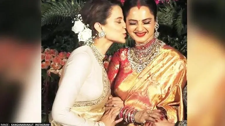 Kangana Ranaut extends b'day wishes to 'godmother' Rekha, calls her 'epitome of grace' Kangana Ranaut, Rekha birthday, Kangana Ranaut films, Thalaivii