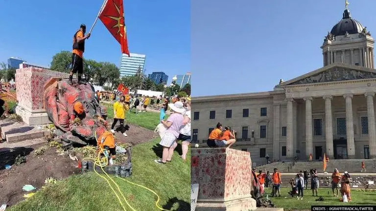 Canada: Queen Victoria statue toppled amid outrage over the discovery of unmarked graves Queen Victoria