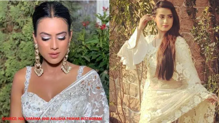 Nia Sharma or Aalisha Panwar; who wore white saree better? Nia Sharma