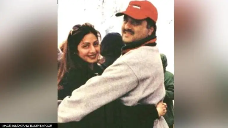 Boney Kapoor shares throwback pic of Sridevi with his name written on back; fans react boney kapoor