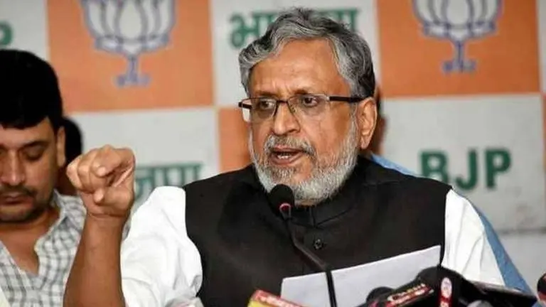 Sushil Modi rebukes Tejashwi over 'jamaat' jibes at BJP Sushil Modi