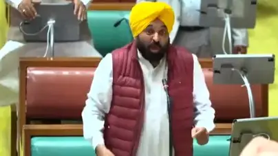 Punjab CM Mann Takes on Congress Leader Bajwa as State Assembly Witnesses Tense Showdown