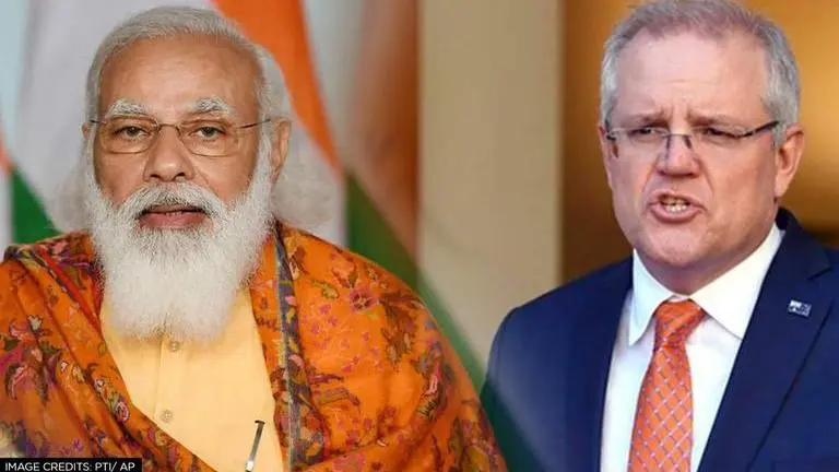 Scott Morrison congratulates PM Modi for achieving 100 cr vaccine feat Scott Morrison