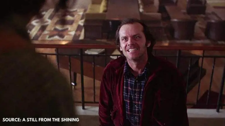 In image: Jack Nicholson. Source: A still from The Shining