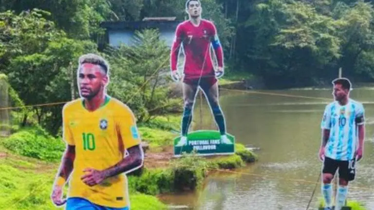Football fever grips Kerala as fans erect giant cutouts of Lionel Messi, Ronaldo & Neymar FIFA World Cup: Cristiano Ronaldo, Lionel Messi and Neymar