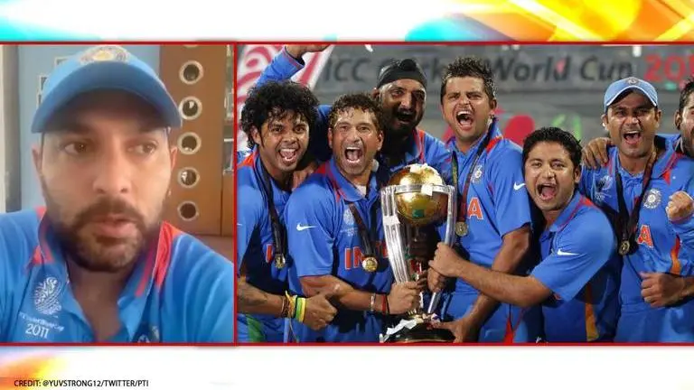 Yuvraj Singh dons India's 2011 WC jersey to celebrate a decade of the historic triumph Credit: @YUVSTRONG12/TWITTER/PTI