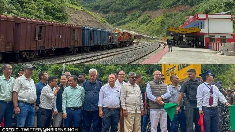 Inaugural goods train reaches Manipur's Khongsang