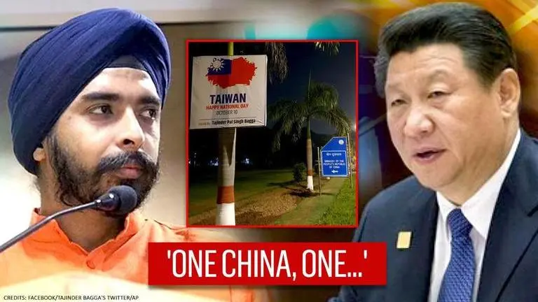 Tajinder Bagga trolls China after Taiwan-plastering its embassy: 'I stand with One China' Tajinder Pal Singh Bagga