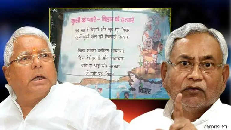 Poster war intensifies: RJD calls JDU-BJP 'Bihar ke Hathyare'; hurls 'love for chair' jibe Bihar