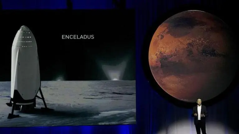 First commercial space taxi a pit stop on Musk's Mars quest rockets will launch NASA astronauts from Florida to the International Space Station -- the first time a for-profit company will carry astronauts into the cosmos.