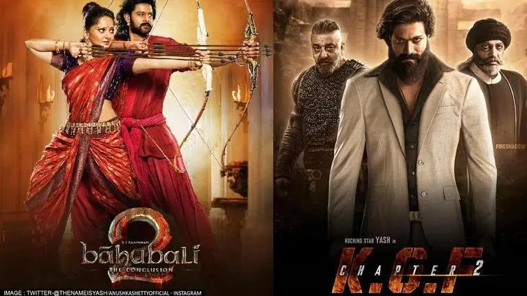 KGF 2, yash, prabhas, kgf 2 poster, baahubali: the conclusion poster