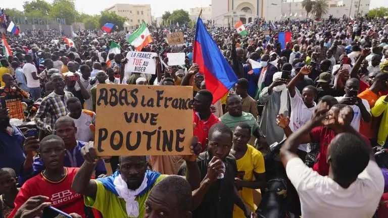 Niger coup leaders get support from neighbouring juntas as France plans evacuations Niger protests France