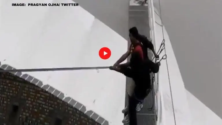 Pragyan Ojha overcomes fear of heights with daring bungee jumping video: Watch Pragyan Ojha