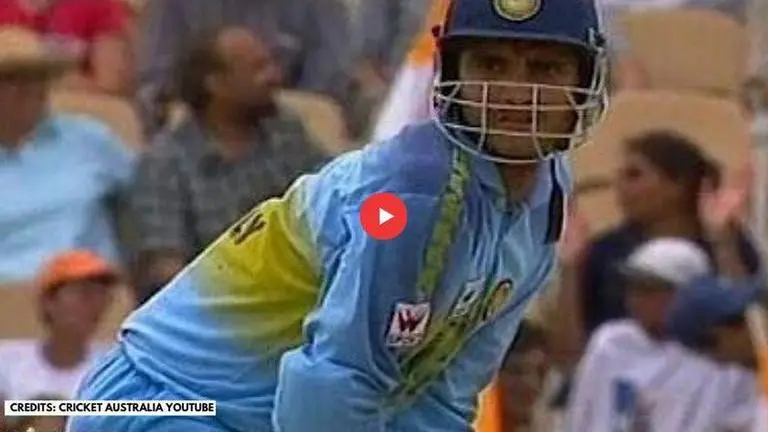 Sourav Ganguly's first century as India's captain in an ICC event; watch video Sourav Ganguly