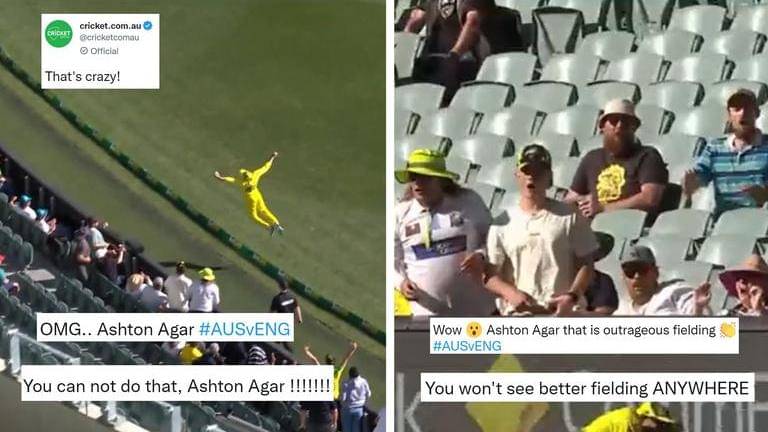 Australia vs england: ashton agar's 'crazy' fielding effort in aus vs eng 1st odi leaves everyone stunned- watch