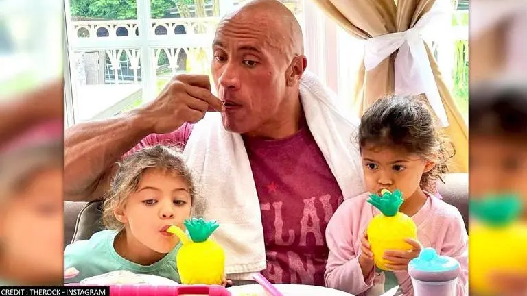 Dwayne Johnson aka 'The Rock' enjoys 'fun pool day' with his kids; see pics Dwayne Johnson
