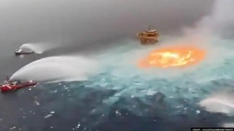 Fire erupts in Gulf of Mexico after gas pipeline leak, watch video Mexico