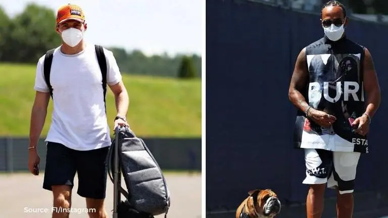 Max Verstappen and Lewis Hamilton