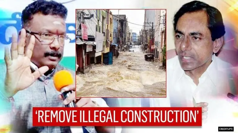 Telangana facing alarming floods, Congress pins blame on TRS and lake-encroachment Congress