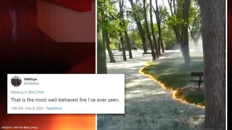 Spain: Mysterious fire burns without harming trees and grass, video breaks internet Spain: Mysterious fire burns without touching trees, grass. Watch