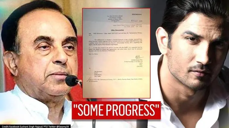 In Sushant case, Subramanian Swamy shares 'progress' on letter seeking info on CBI probe