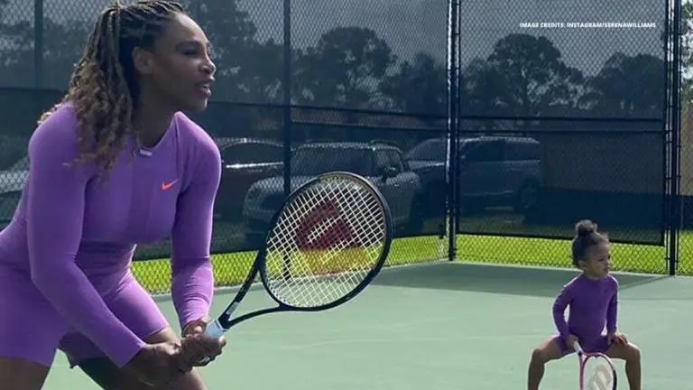 Serena Williams enjoys game of tennis with 2-year daughter in matching outfits: Watch Serena Williams
