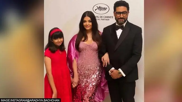 Cannes 2022: Aishwarya Rai Bachchan shimmers in pink again; Aaradhya, Abhishek join her cannes 2022