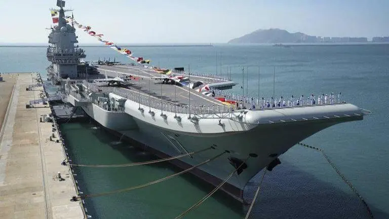 China home-built aircraft carrier conducting sea trials