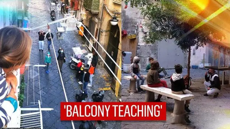 'We make virtue of necessity': Naples teachers give socially-distanced classes on streets Naples