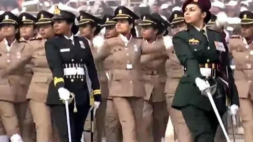 In a first, All-Women Contingent of Armed Forces Medical Services Makes Debut on Kartavya Path An all-women contingent of the Armed Forces Medical Services marching on the Kartavya Path