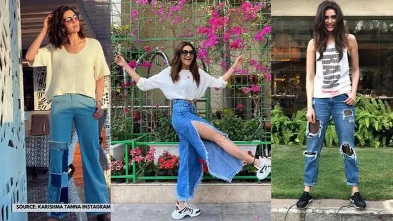 Karishma Tanna styles white top and blue jeans in the most fashionable ways; see pics Karishma Tanna