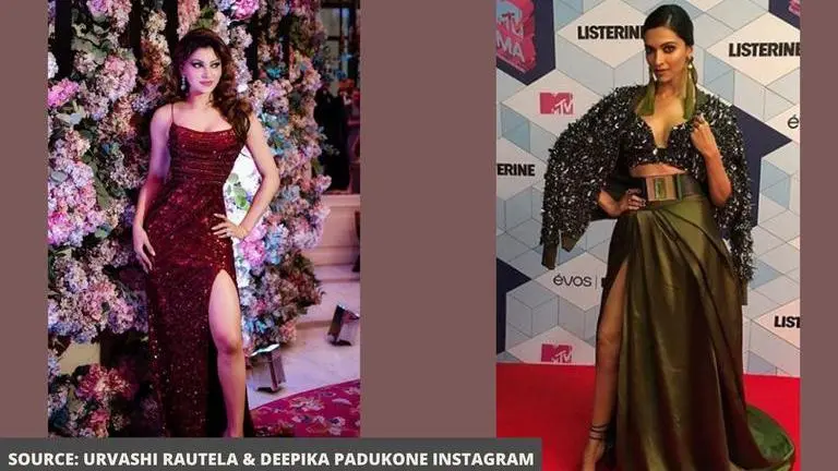 Fashion cues from Urvashi Rautela and Deepika Padukone to flaunt thigh-slit dress Urvashi Rautela