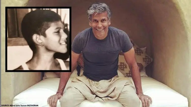 Milind Soman shares pic of 13-year-old him, boasts about his jawline & thanks his 'genes' Milind Soman